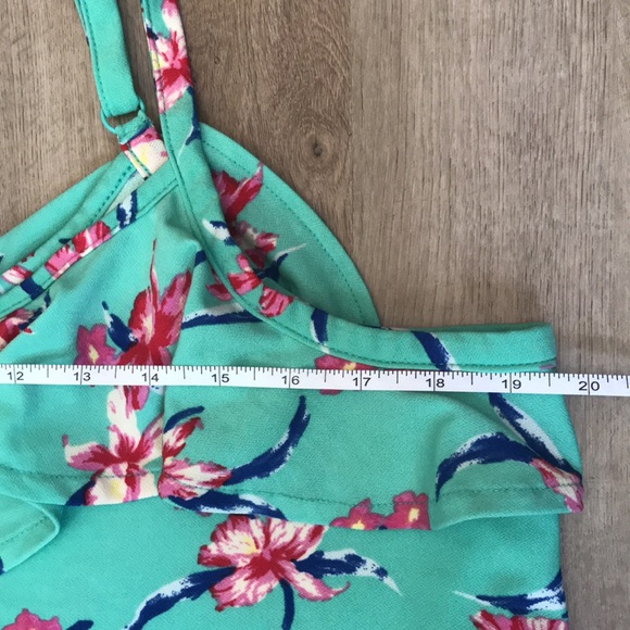 3 for $20 Lily Morgan tank top floral teal adjustable straps - Picture 3 of 7